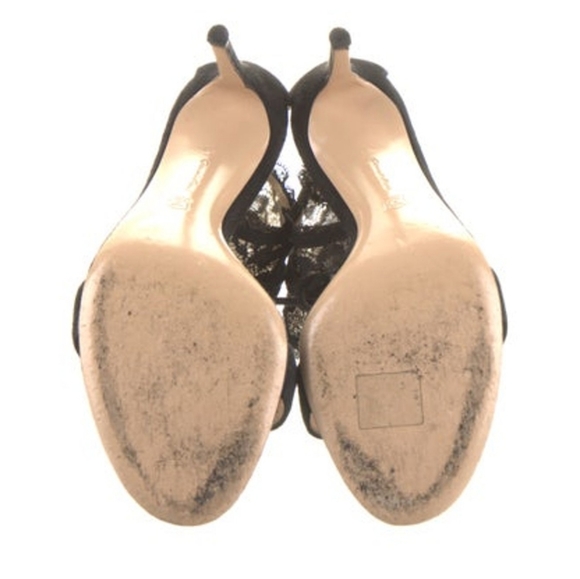 Gianvito Rossi Black Cuff Lace Stilletto Heels Sandals 40 9 - Picture 5 of 5